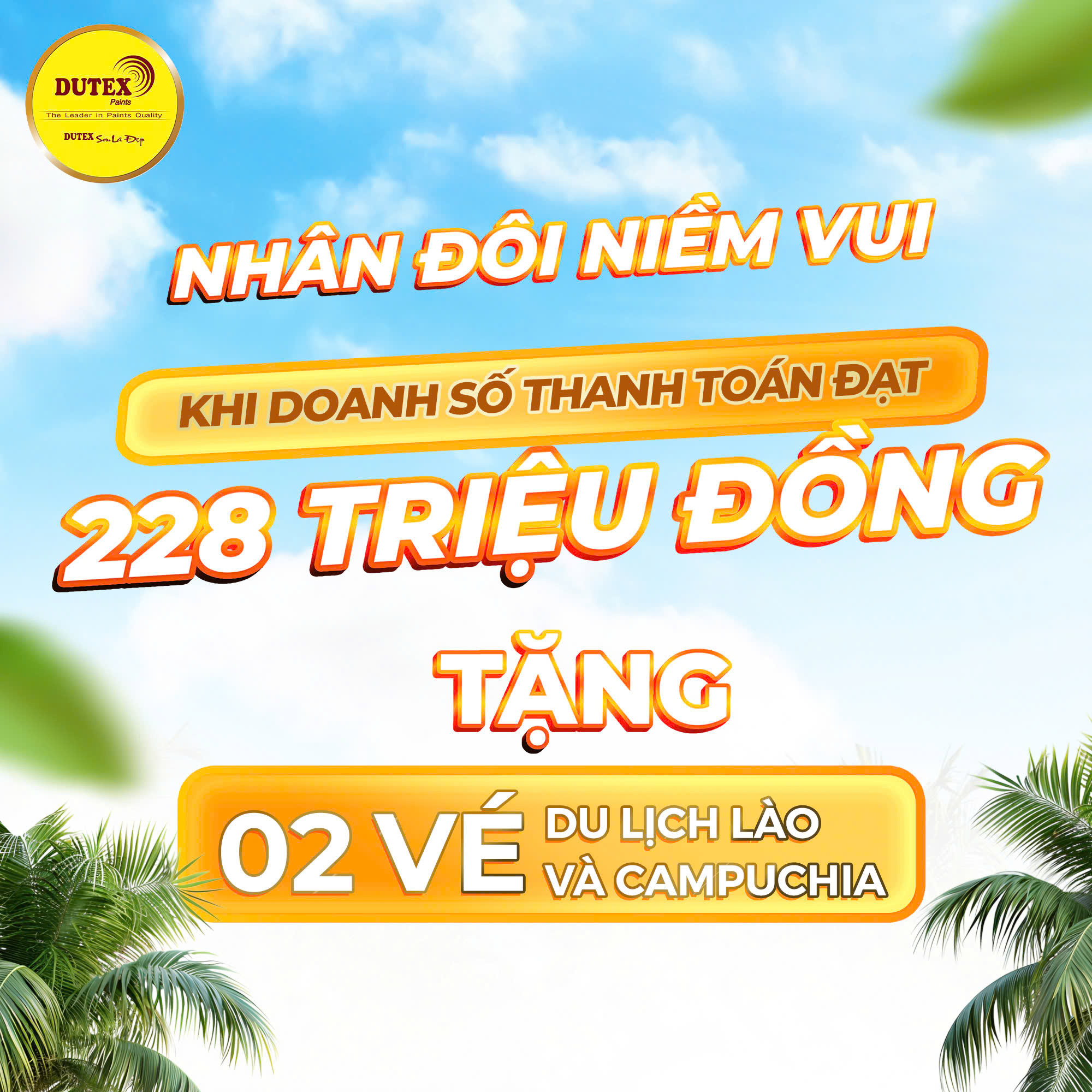 Mua sơn tặng sơn và cơ hội du lịch hấp dẫn cùng DUTEX