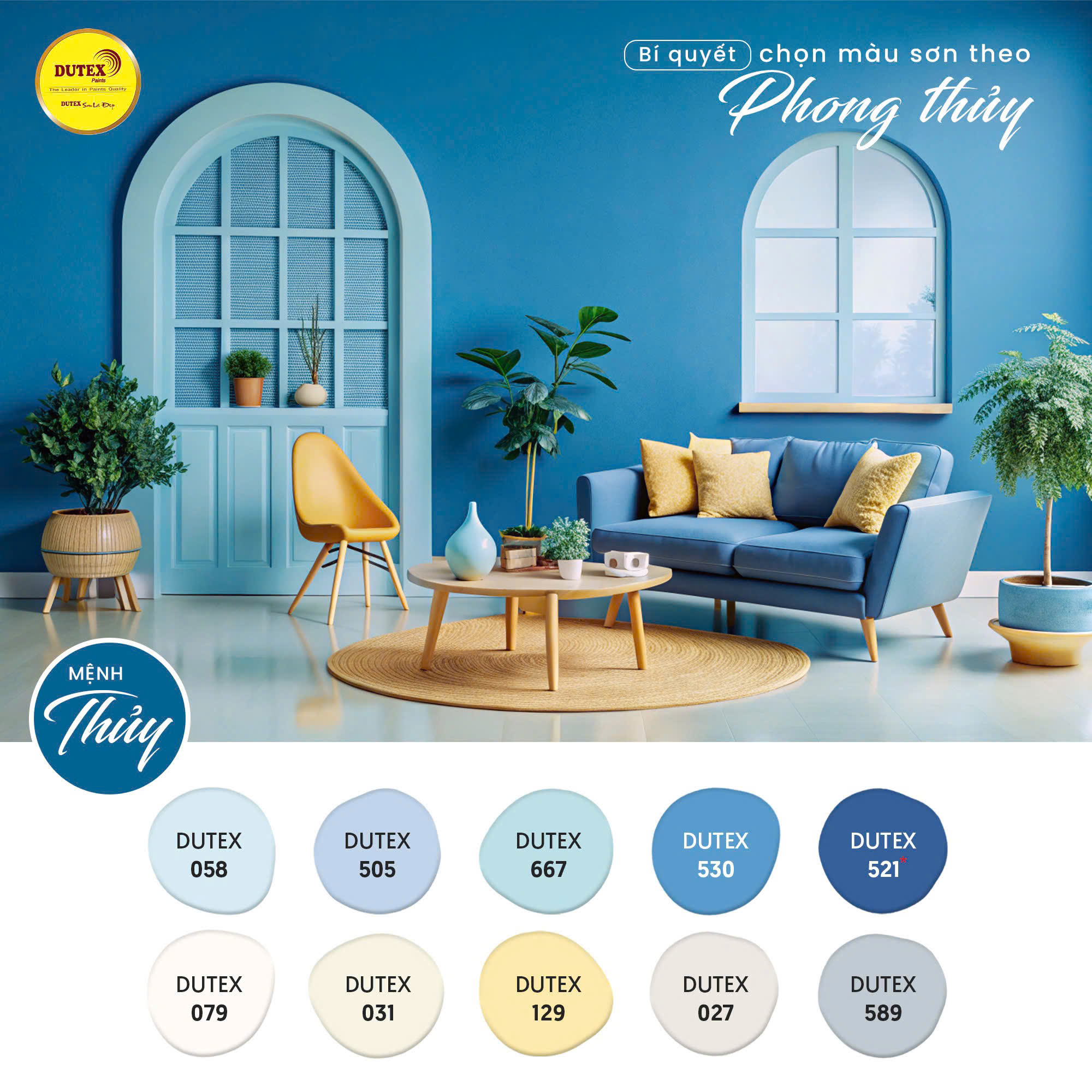 Chọn màu sơn mặt tiền hợp phong thủy mệnh Thuỷ